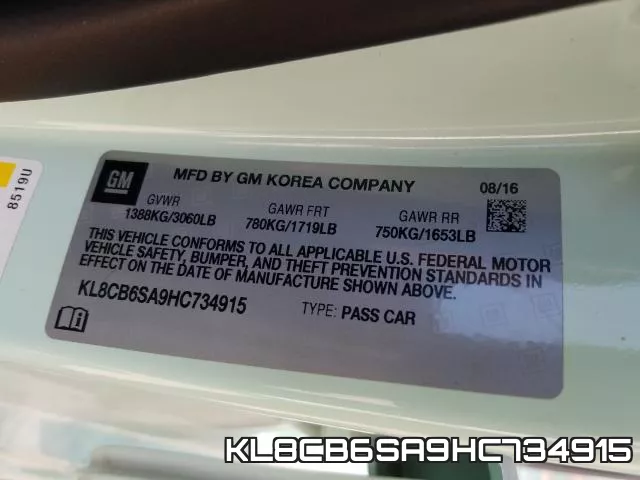 KL8CB6SA9HC734915 фото 2