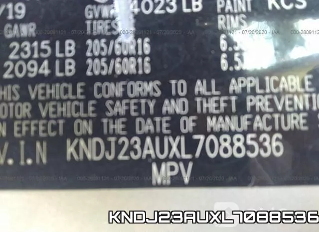 KNDJ23AUXL7088536 фото 10
