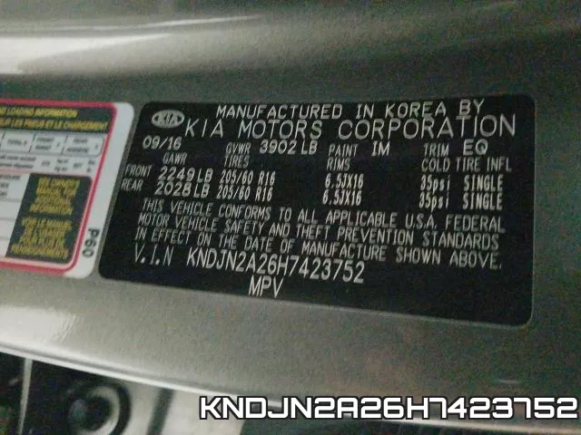 KNDJN2A26H7423752 фото 2