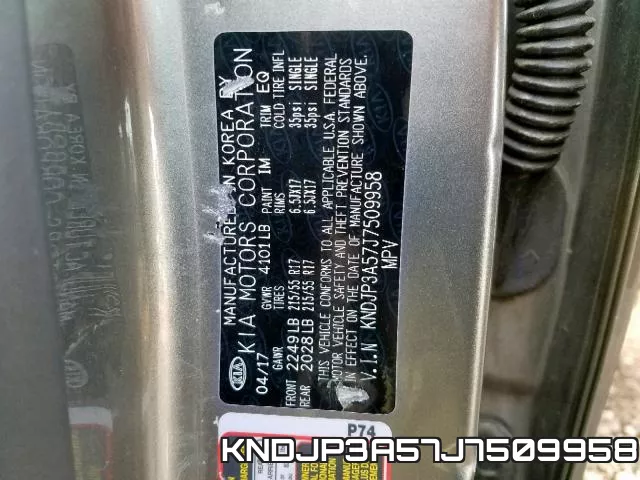 KNDJP3A57J7509958 фото 2