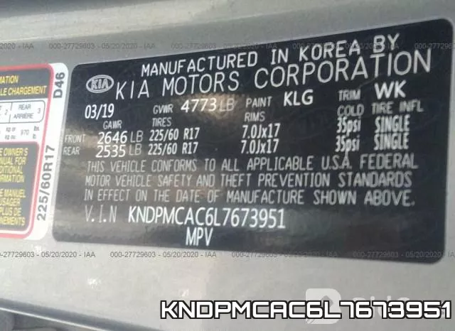 KNDPMCAC6L7673951 фото 10