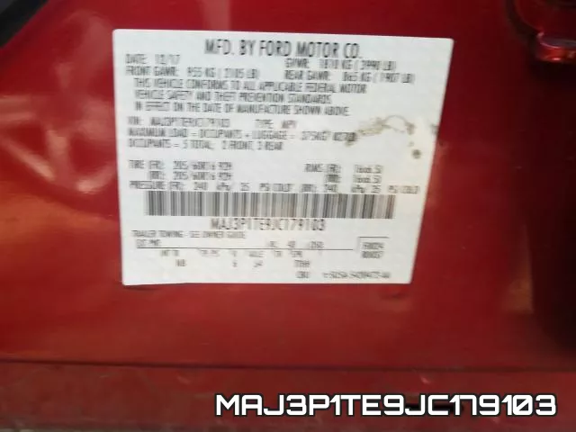 MAJ3P1TE9JC179103 фото 2