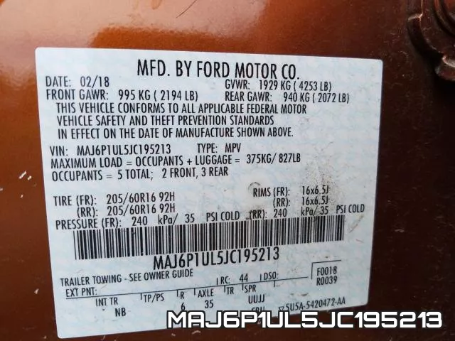 MAJ6P1UL5JC195213 фото 2