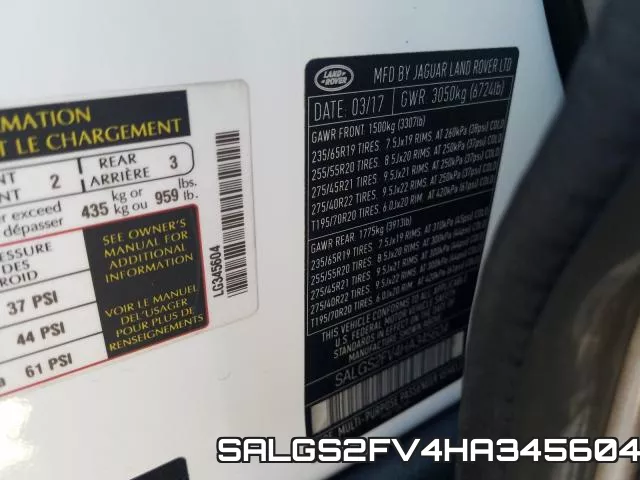 SALGS2FV4HA345604 фото 2