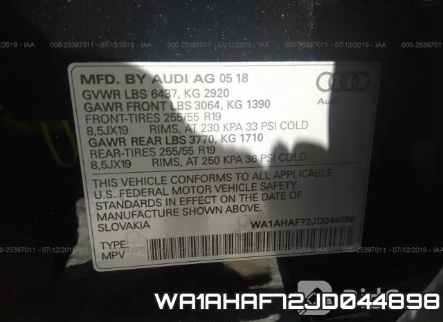 WA1AHAF72JD044898 фото 10