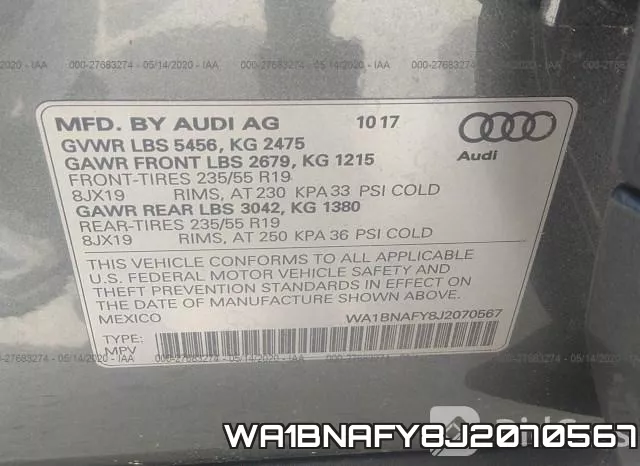 WA1BNAFY8J2070567 фото 10