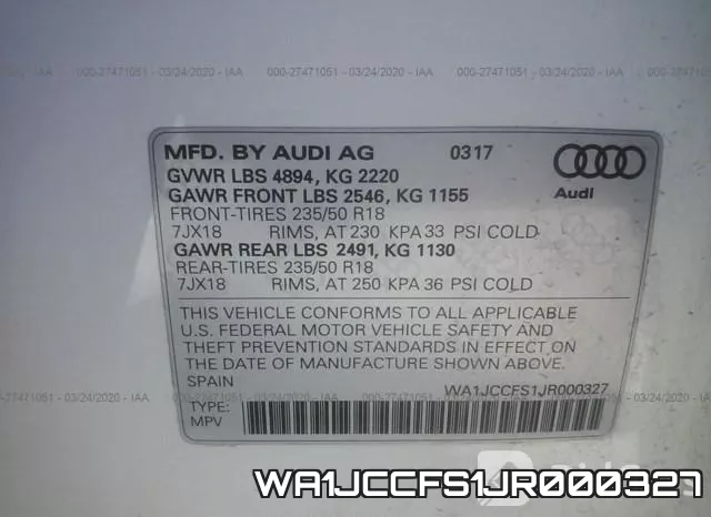 WA1JCCFS1JR000327 фото 10
