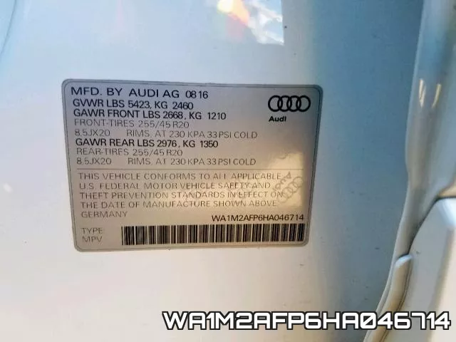 WA1M2AFP6HA046714 фото 2