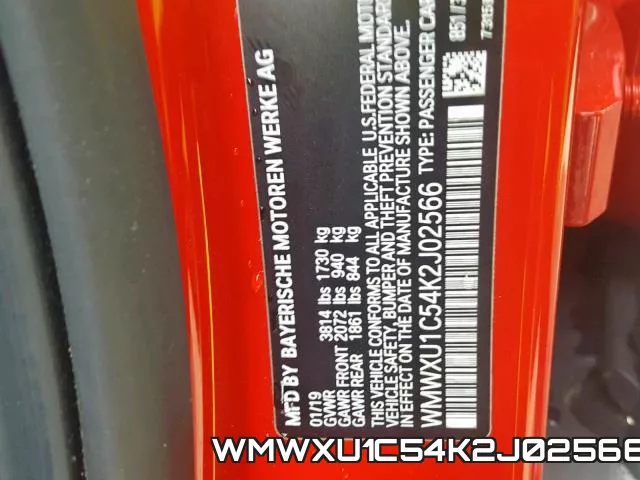 WMWXU1C54K2J02566 фото 2