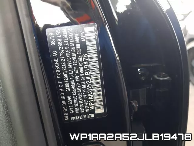 WP1AA2A52JLB19478 фото 2