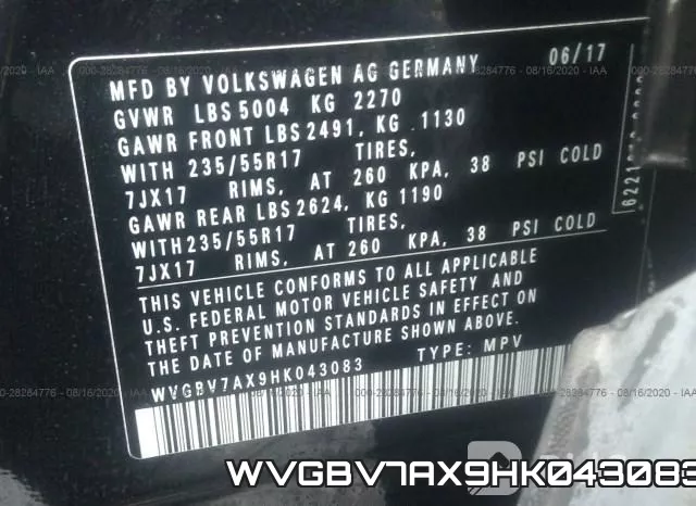 WVGBV7AX9HK043083 фото 10