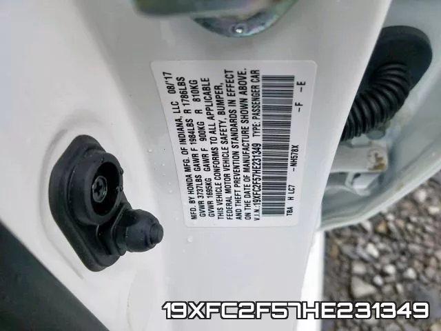19XFC2F57HE231349 фото 2