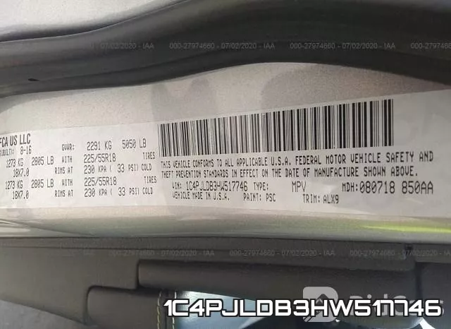 1C4PJLDB3HW517746 фото 10