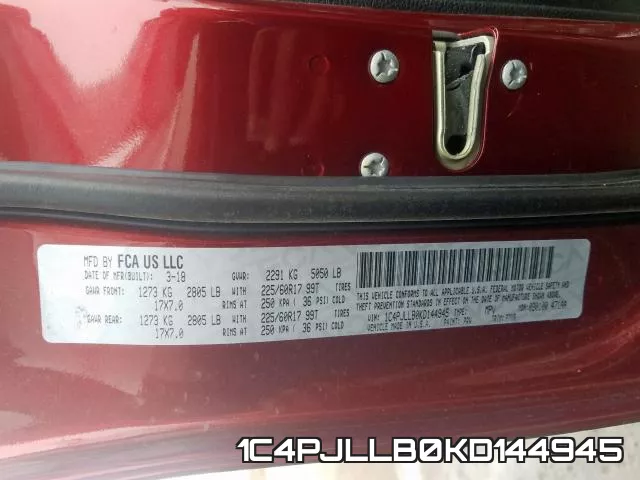 1C4PJLLB0KD144945 фото 2