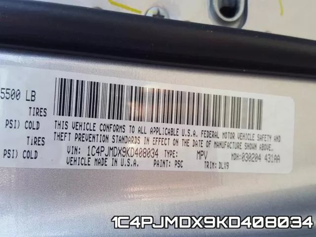 1C4PJMDX9KD408034 фото 2