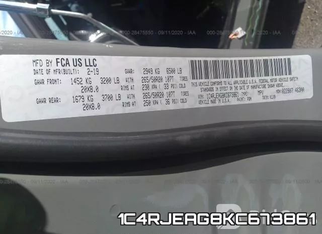 1C4RJEAG8KC673861 фото 10