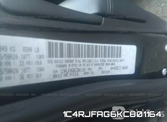 1C4RJFAG6KC801164 фото 10