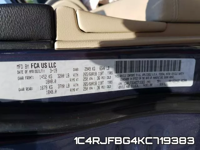 1C4RJFBG4KC719383 фото 2