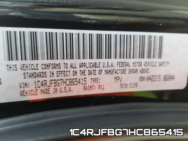 1C4RJFBG7HC865415 фото 2