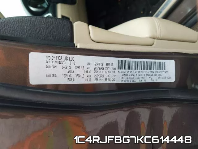 1C4RJFBG7KC614448 фото 2