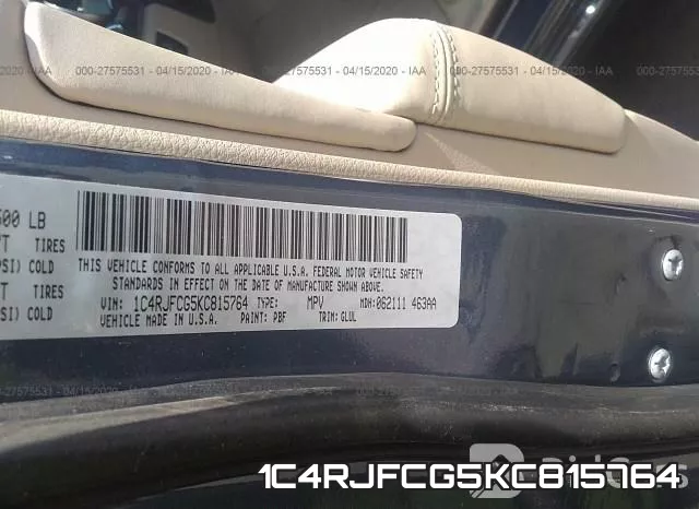 1C4RJFCG5KC815764 фото 10