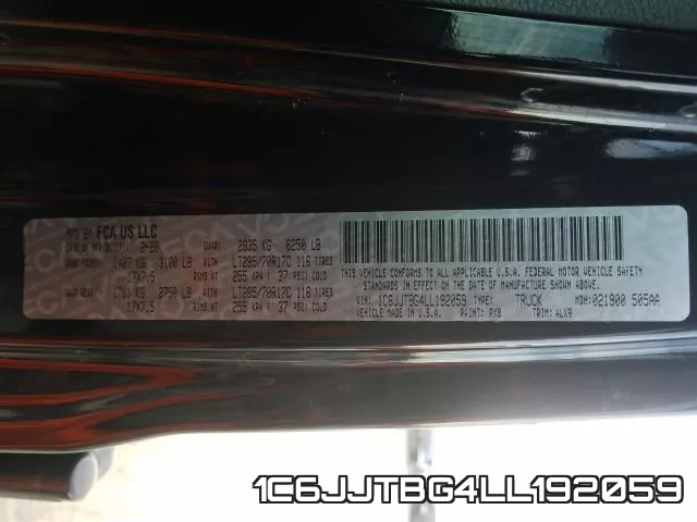 1C6JJTBG4LL192059 фото 2