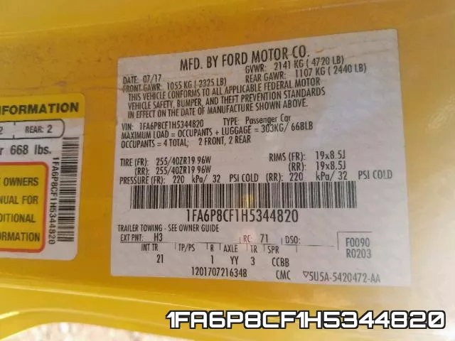 1FA6P8CF1H5344820 фото 2