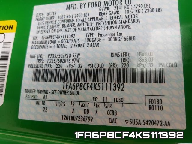 1FA6P8CF4K5111392 фото 2