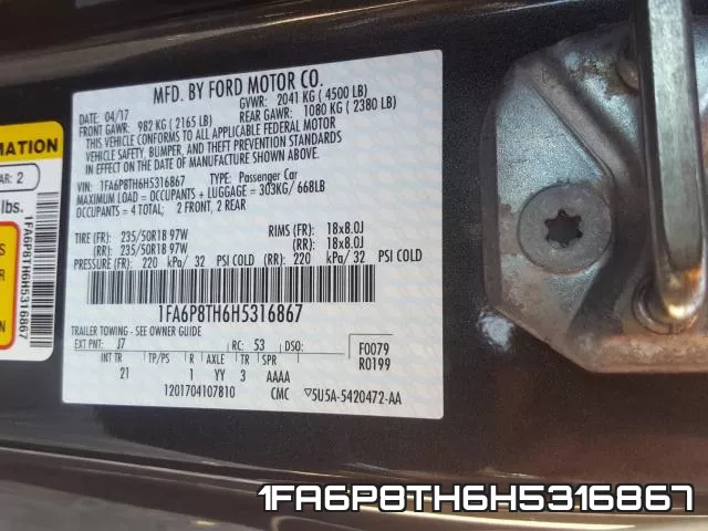 1FA6P8TH6H5316867 фото 2