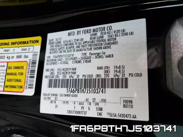 1FA6P8TH7J5103741 фото 2