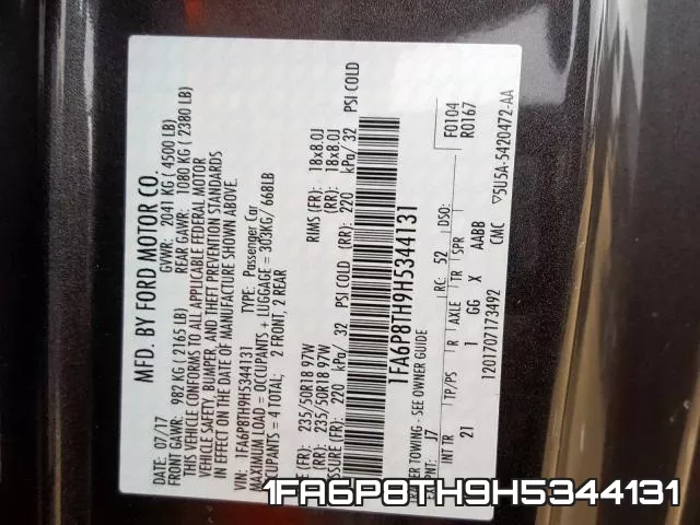 1FA6P8TH9H5344131 фото 2