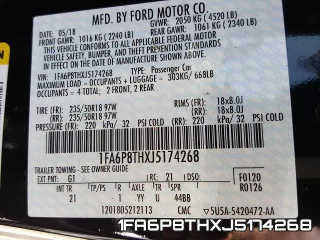 1FA6P8THXJ5174268 фото 2