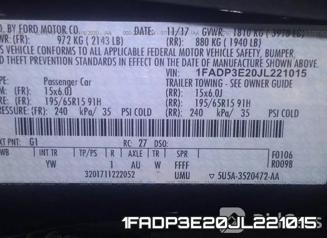 1FADP3E20JL221015 фото 10