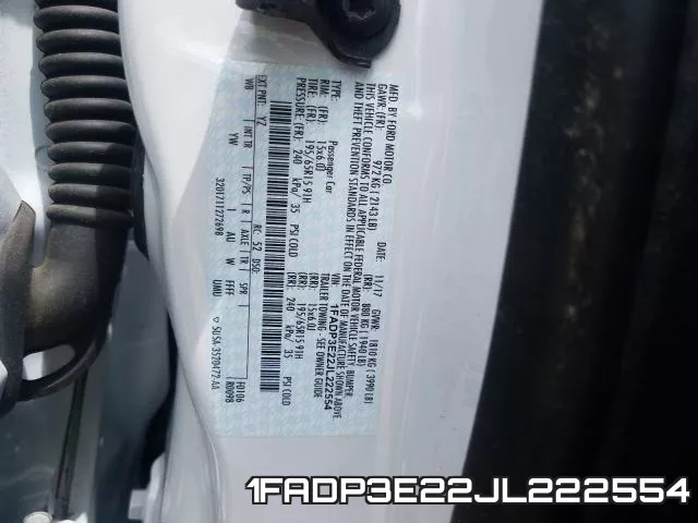 1FADP3E22JL222554 фото 2
