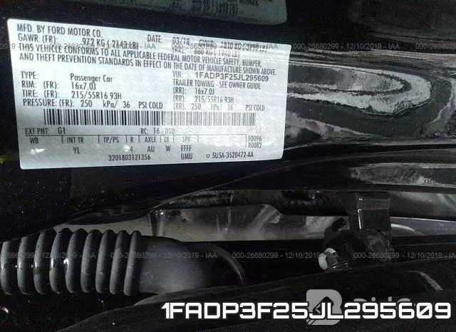 1FADP3F25JL295609 фото 10