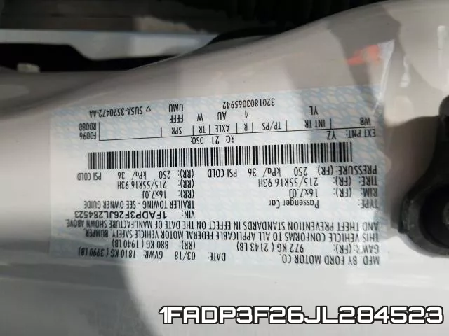 1FADP3F26JL284523 фото 2