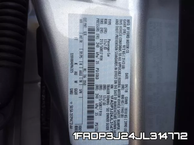 1FADP3J24JL314772 фото 2