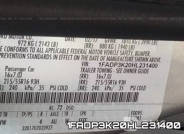 1FADP3K20HL231400 фото 10