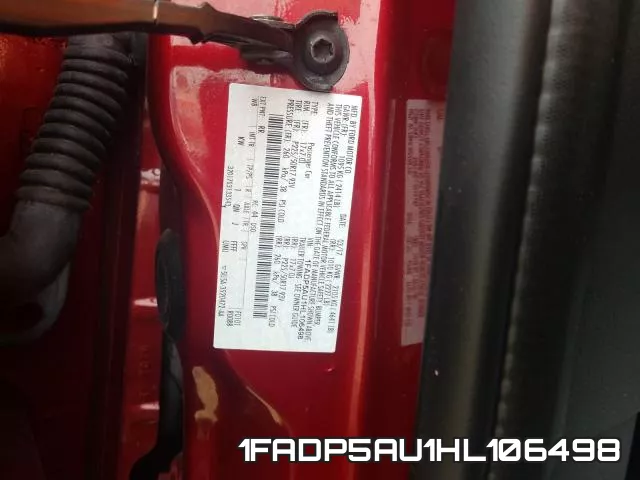 1FADP5AU1HL106498 фото 2