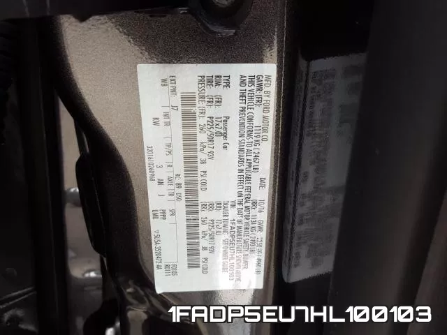 1FADP5EU7HL100103 фото 2