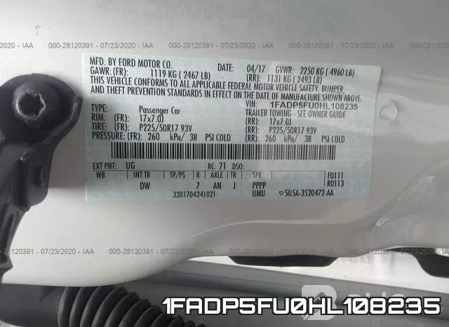 1FADP5FU0HL108235 фото 10