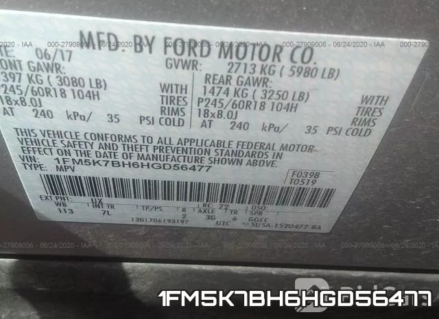 1FM5K7BH6HGD56477 фото 10