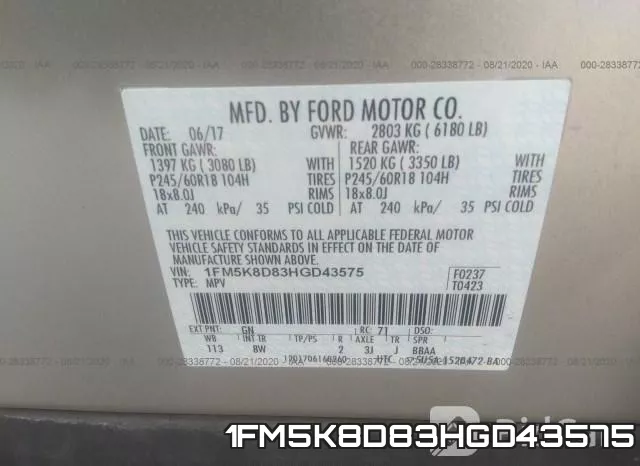 1FM5K8D83HGD43575 фото 10