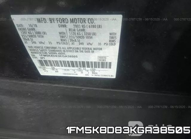 1FM5K8D83KGA38505 фото 10