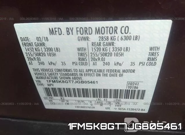 1FM5K8GT7JGB05461 фото 10