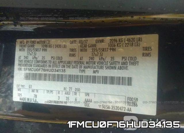 1FMCU0F76HUD34135 фото 10