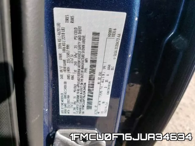 1FMCU0F76JUA34634 фото 2