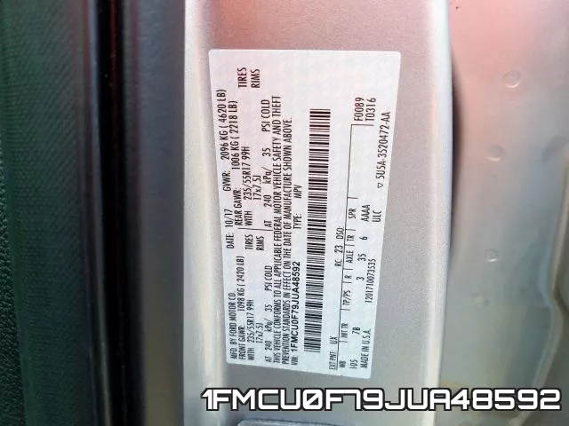 1FMCU0F79JUA48592 фото 2