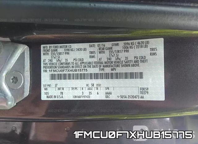 1FMCU0F7XHUB15775 фото 10