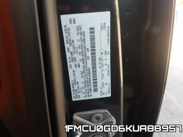 1FMCU0GD6KUA88957 фото 2